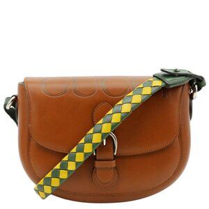 Gucci  Logo Small Embossed Calfskin Leather Shoulder Bag Brown 679540